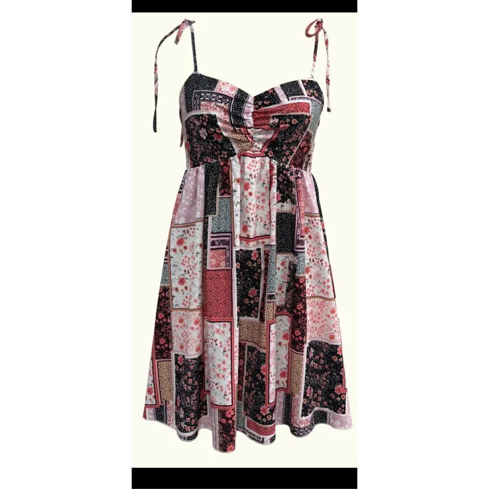 Boho sundress patchwork super cute sweetheart nec… - image 7